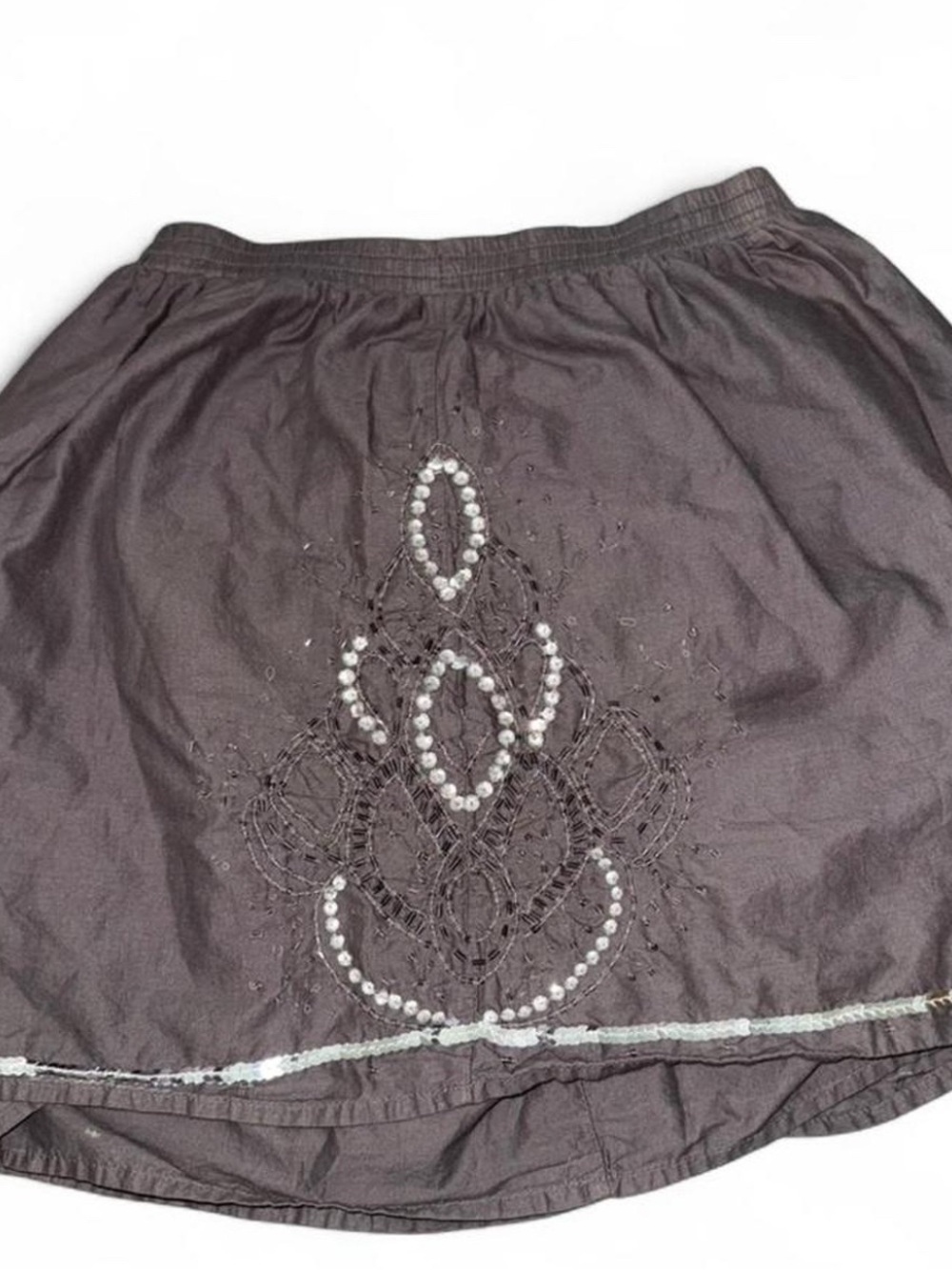 Grey Sequin Embellished Y2K Women’s Mini Skirt - Picture 4 of 5